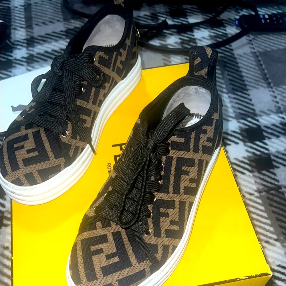 Fendi Black and Brown Sneakers